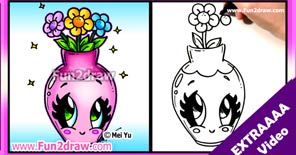 Learn to draw this pretty flower vase, great for Mother's Day!