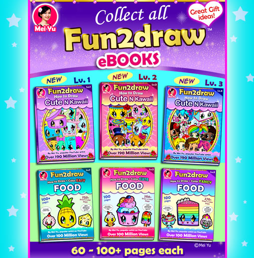 Learn to draw and colour cartoon characters with Fun2draw eBooks!
