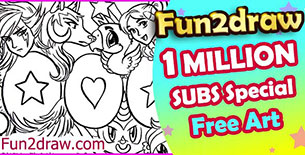 Suggestion: Fun2draw 1 Million Subscribers special colouring page gift