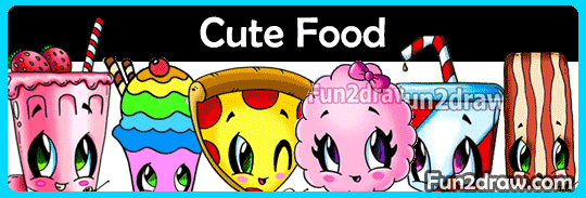 Art lesson videos on drawing cute and kawaii food characters