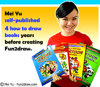 Mei Yu's self-published how-to-draw cartoon, anime, and manga art books.