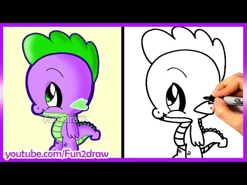 Learn to draw Spike from the MLP cartoon show!