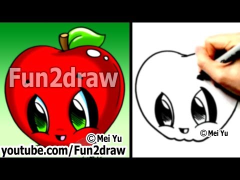How Draw Cute Apple. Vector & Photo (Free Trial) | Bigstock
