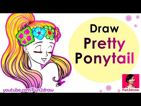 Art tutorial on how to draw a ponytail.