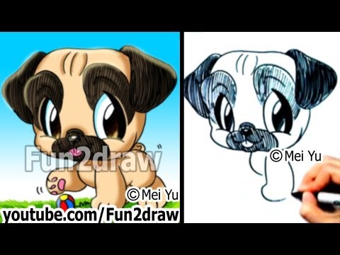 Watch this art lesson on how to draw a cute pug!
