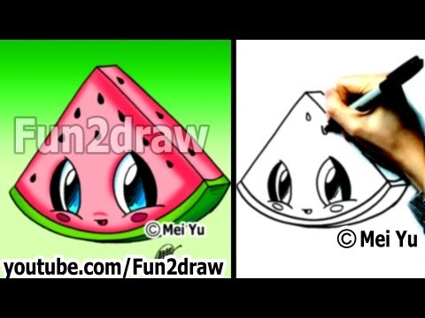 Mei Yu teaches you how to draw a watermelon slice, cute and easy.